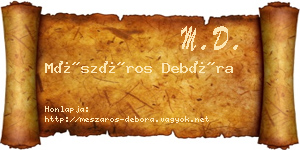 Mészáros Debóra névjegykártya